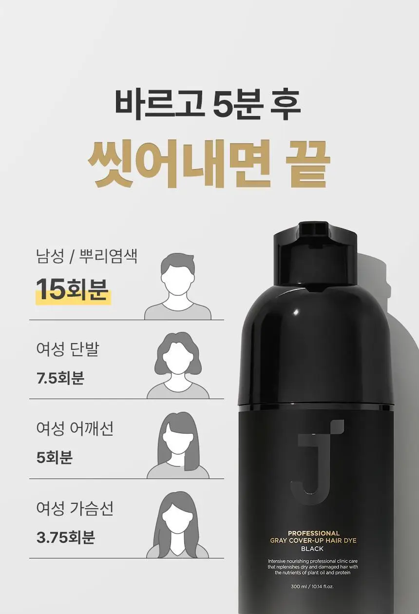 [최대 11회] 제이숲 프로페셔널 커버업 새치염색약 단독 기획(225ml+50ml) 4종 택1 상세페이지 24